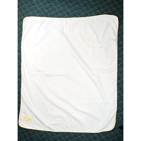 Vintage Baby Blanket Poodle Yellow Cotton French Knot Embroidered Handmade 50s - Picture 3 of 10